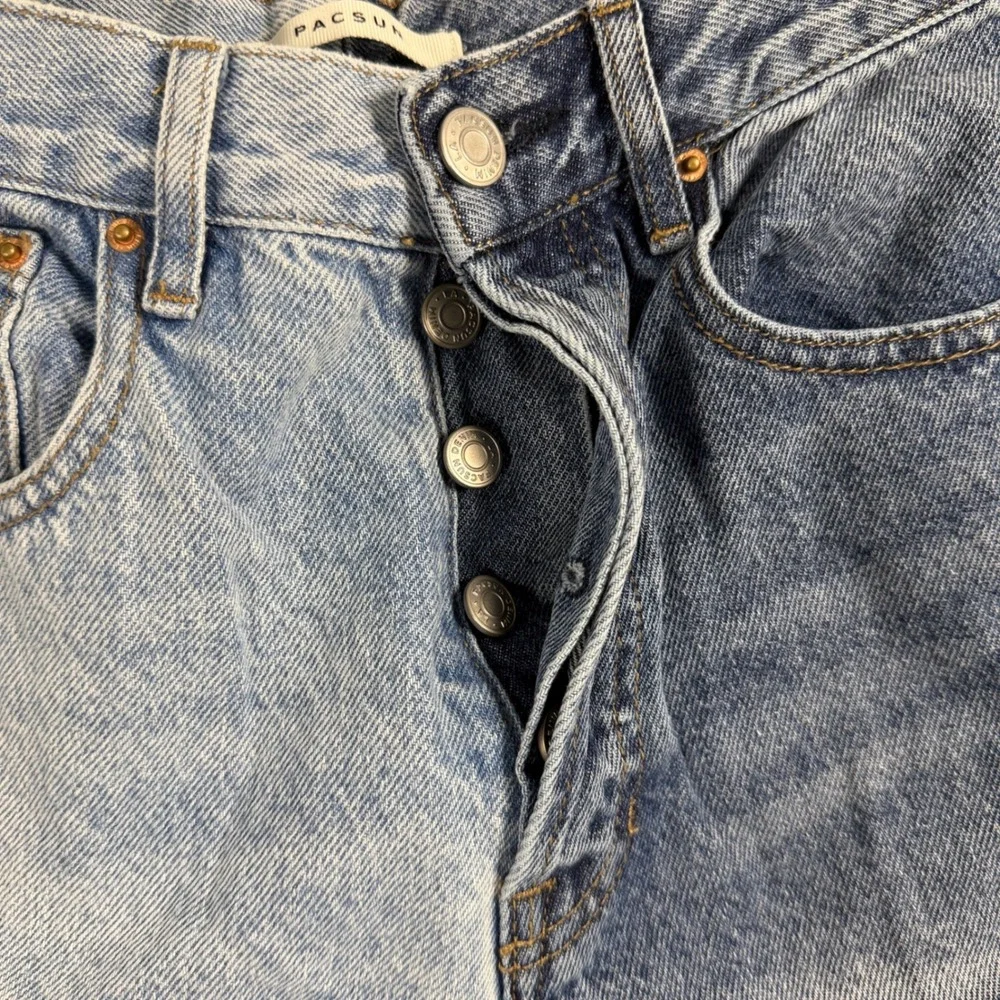 PacSun Two Tone Split Wash Dad‎ Jean High Waisted Blue Denim Size 26